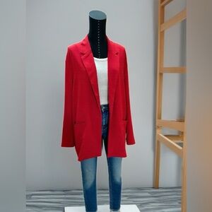 Leith Vibrant Red Boyfriend Blazer